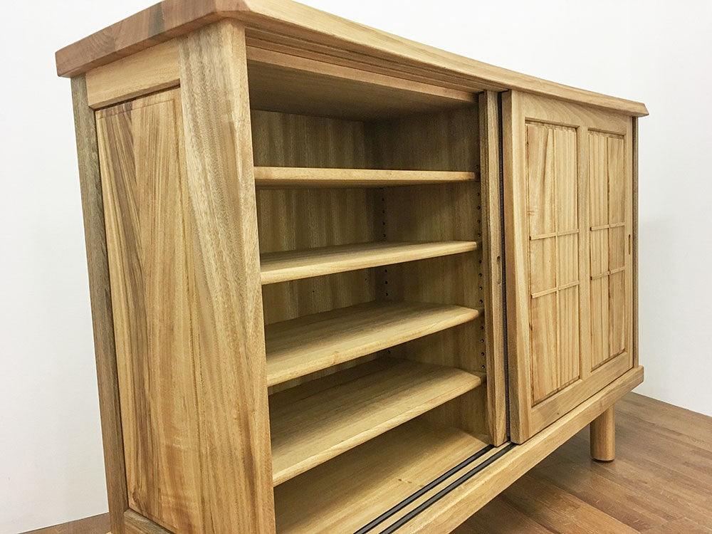 Himuka 楠木趟門鞋櫃 - w124cm