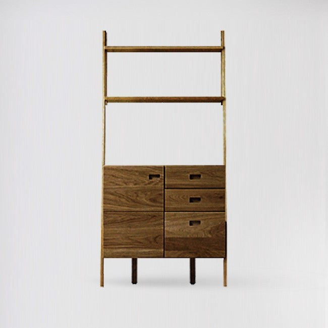 層架系列櫃桶邊櫃 - 胡桃 - w84cm