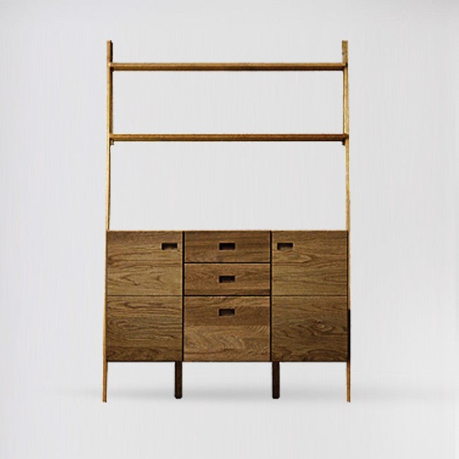 層架系列櫃桶邊櫃 - 胡桃 - w118cm