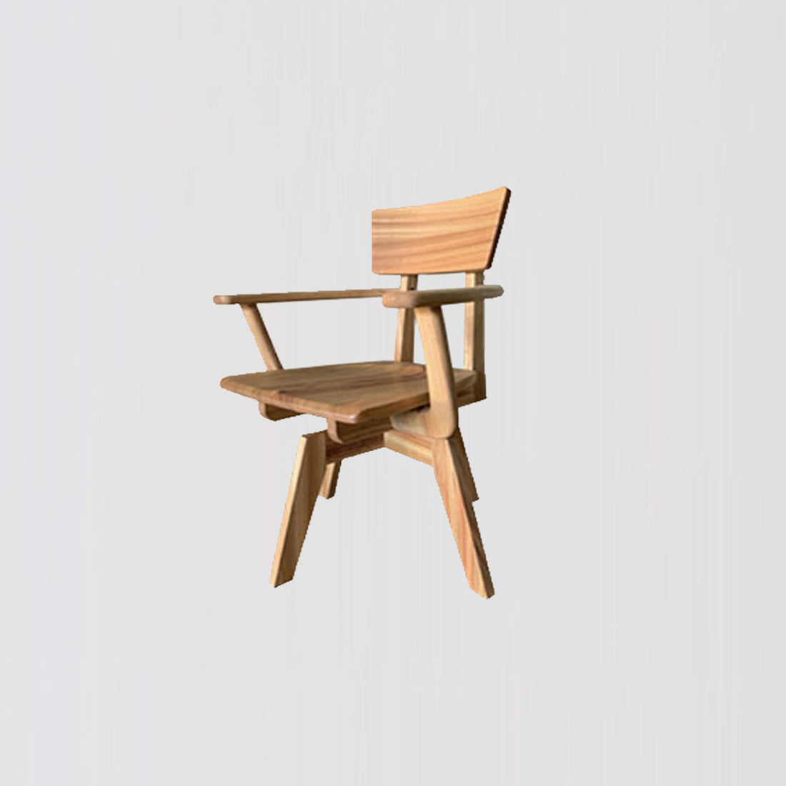 神武楠木扶手迴轉餐椅