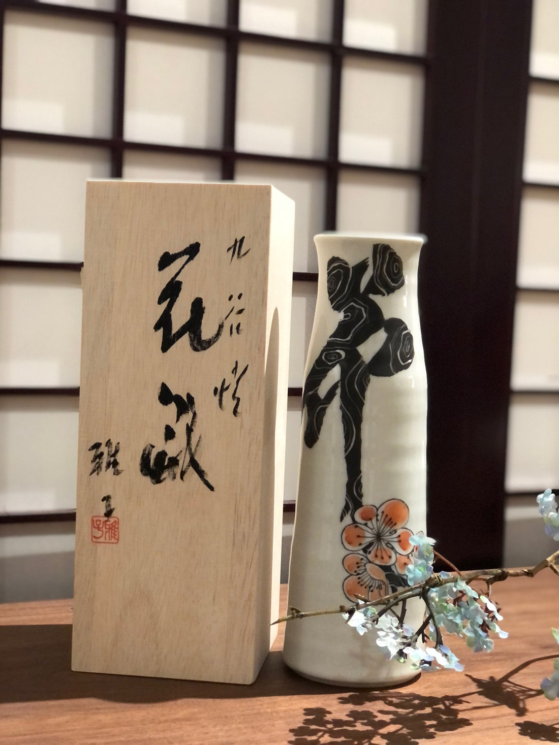 九谷燒花頩 - 水墨