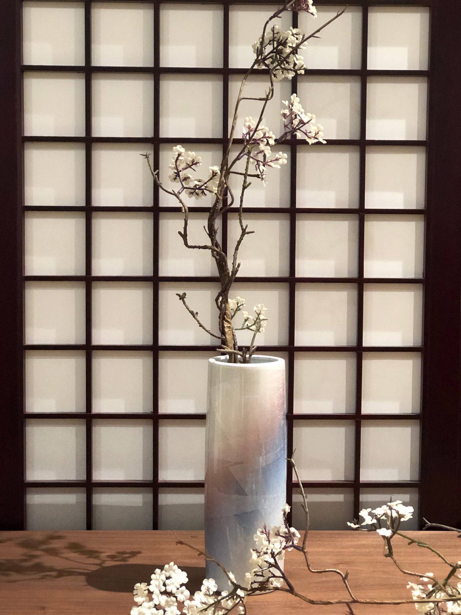九谷燒花頩 - 銀彩