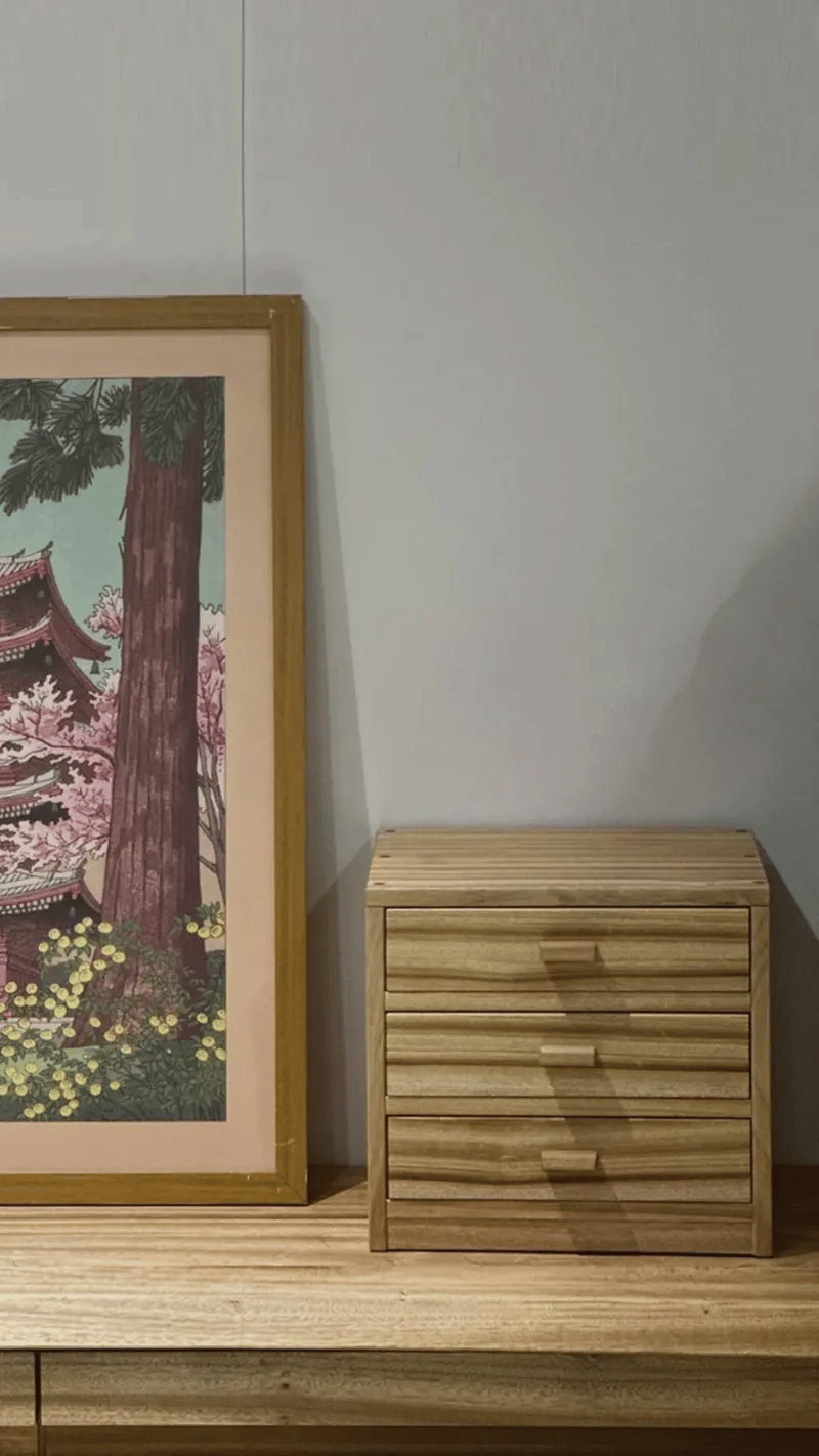 楠木桌面收納櫃