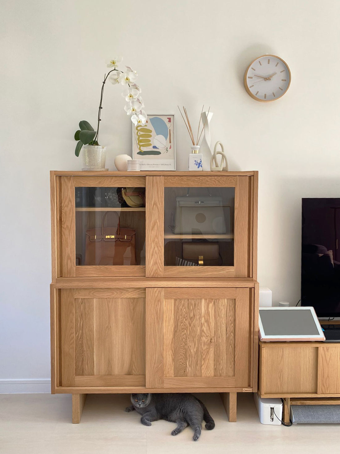 立系列高身訂造邊櫃 - 橡木