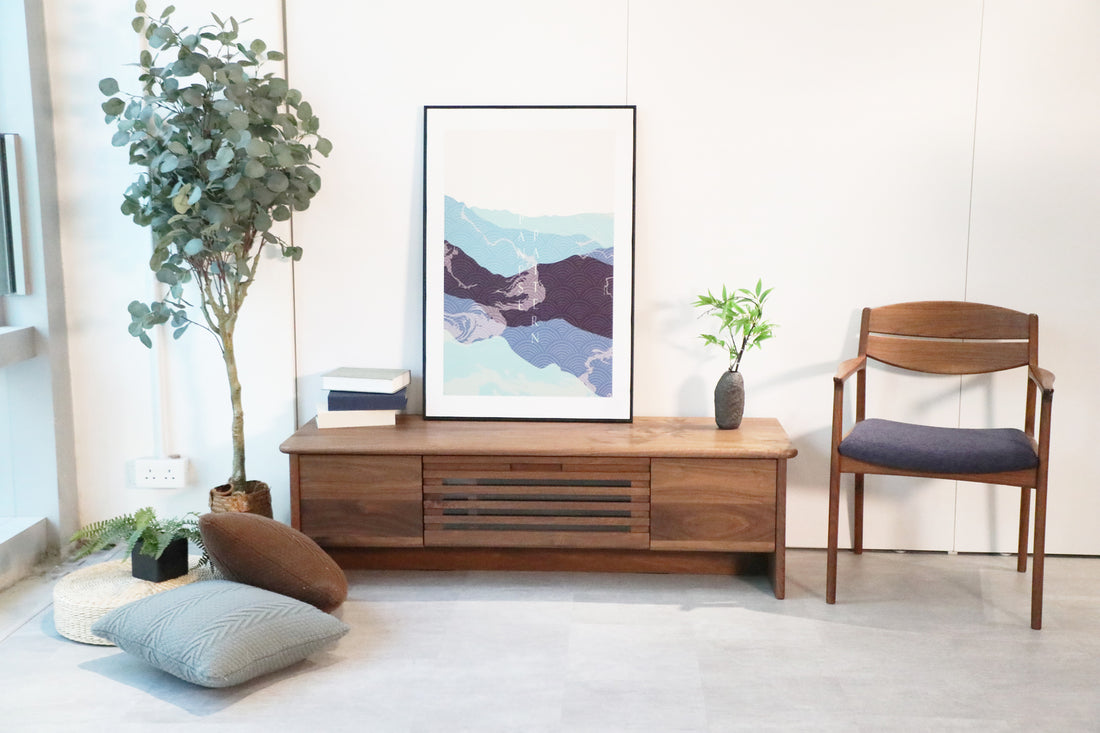 沢系列電視櫃 - 胡桃木