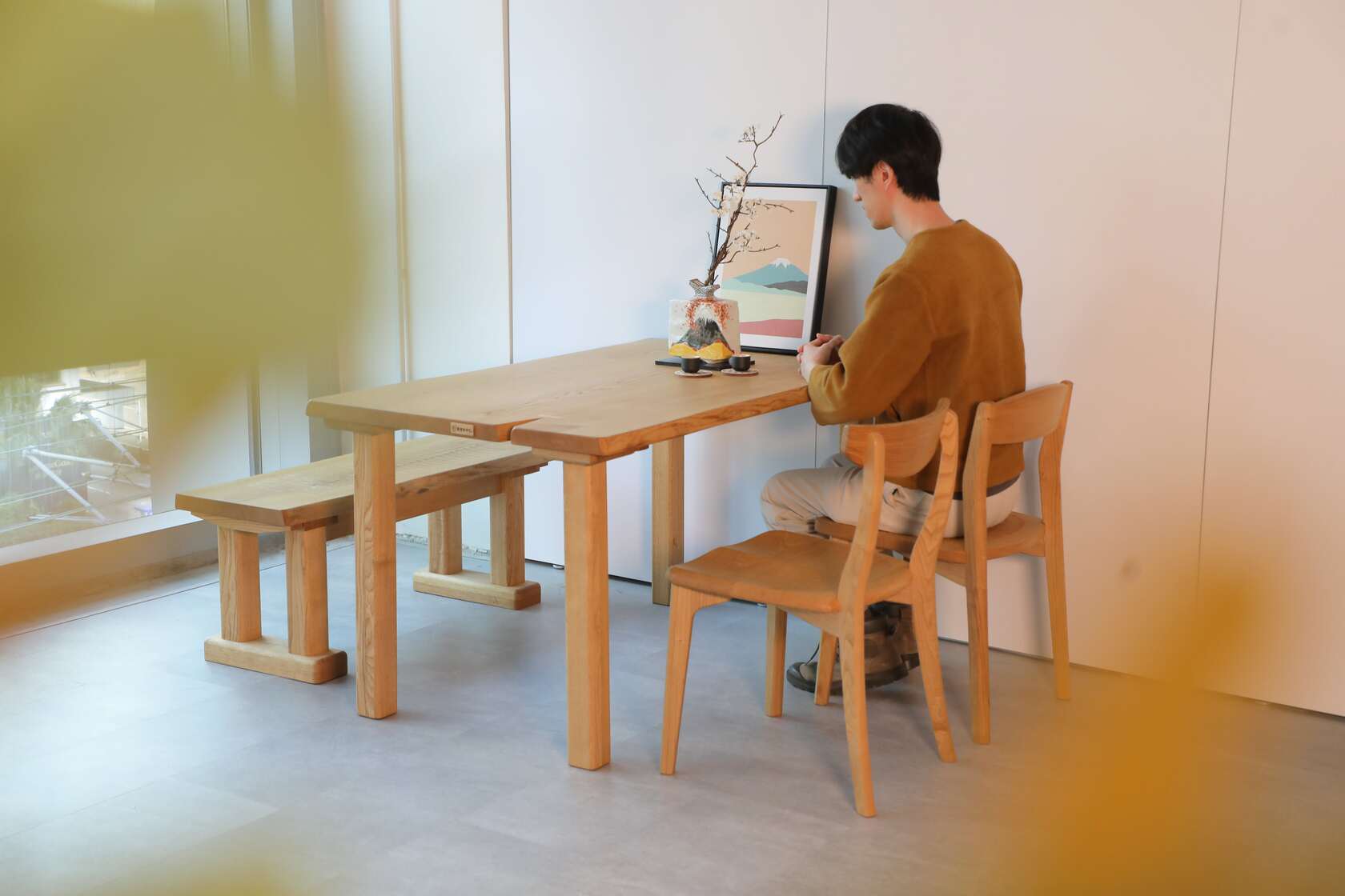 頑系列餐桌 - 日本栗木