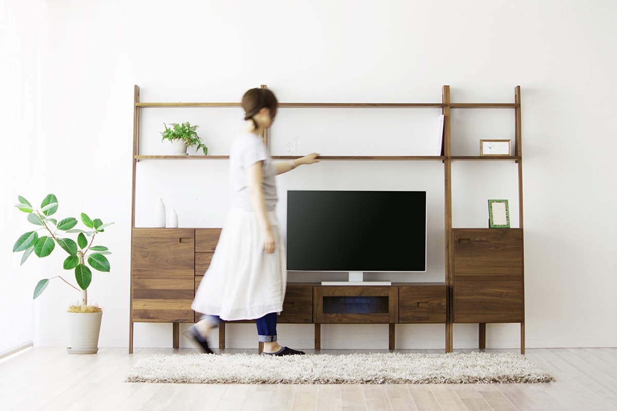 層架系列櫃桶邊櫃 - 胡桃 - w84cm