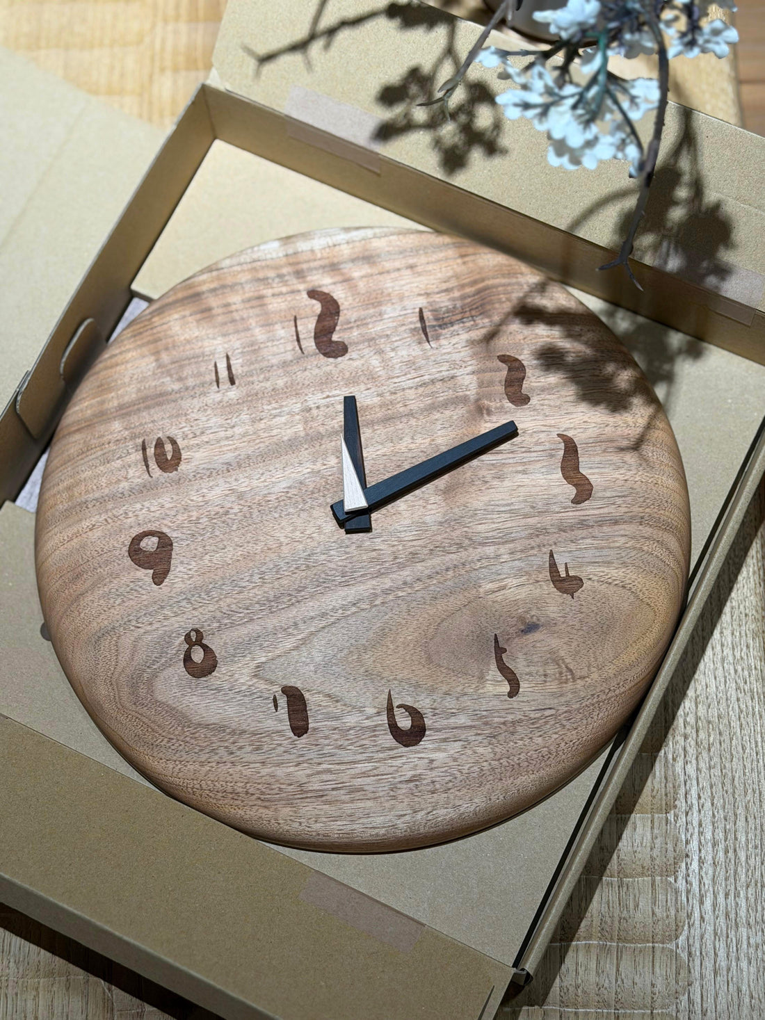 一枚板圓形時計 - 期間限定木材