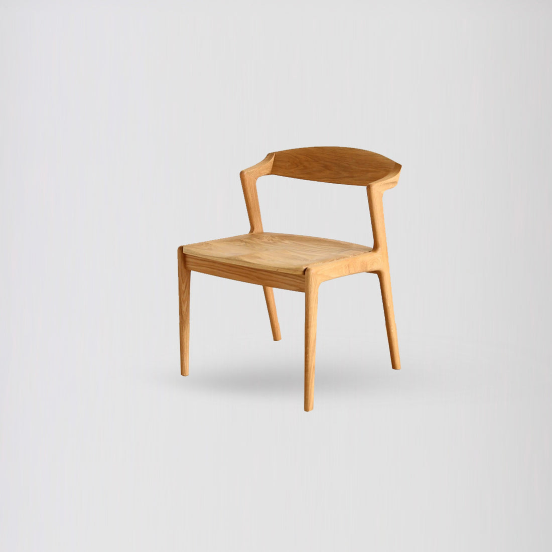 尤之座木坐墊餐椅 - 白橡/紅橡