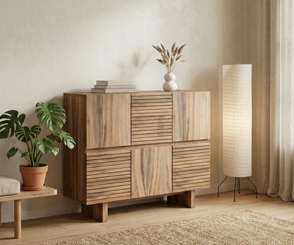 NODOKA 楠木矮身揭門邊櫃-115cm