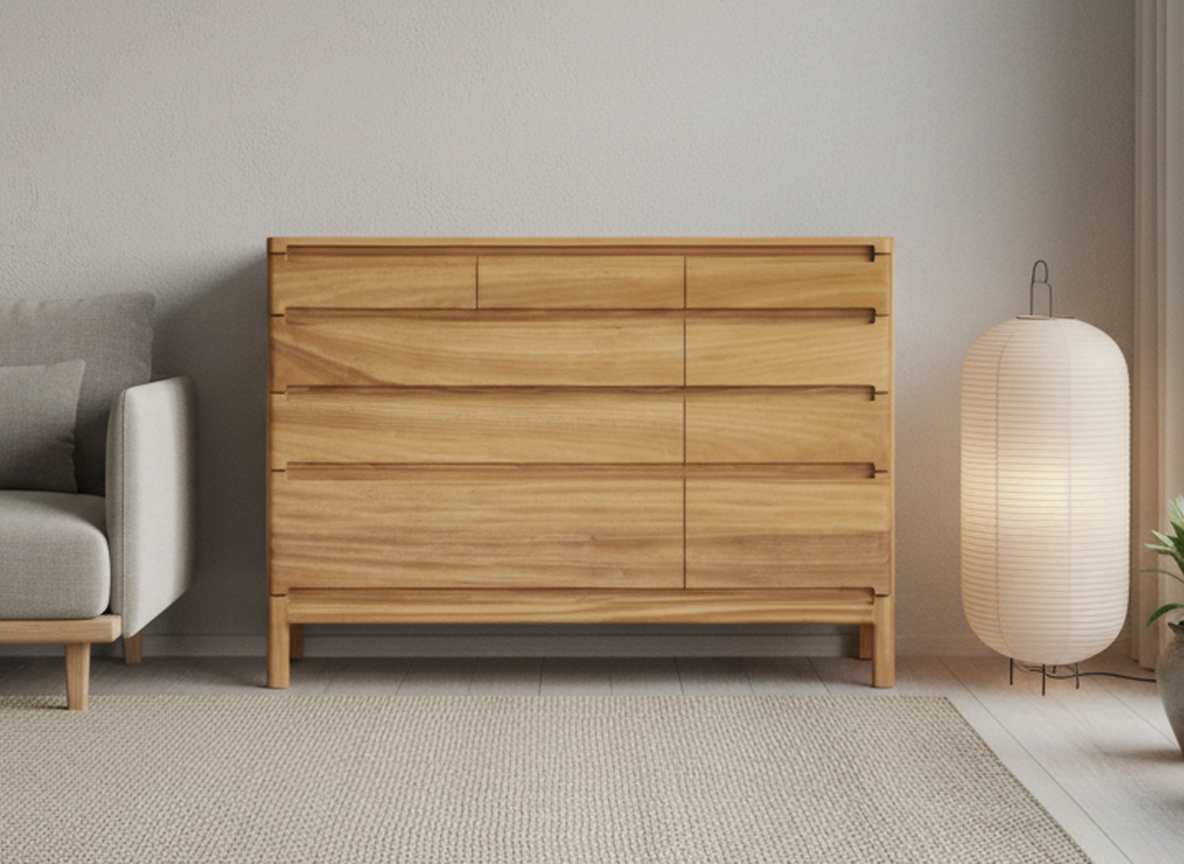 BISUKU 楠木四層斗櫃 - 120